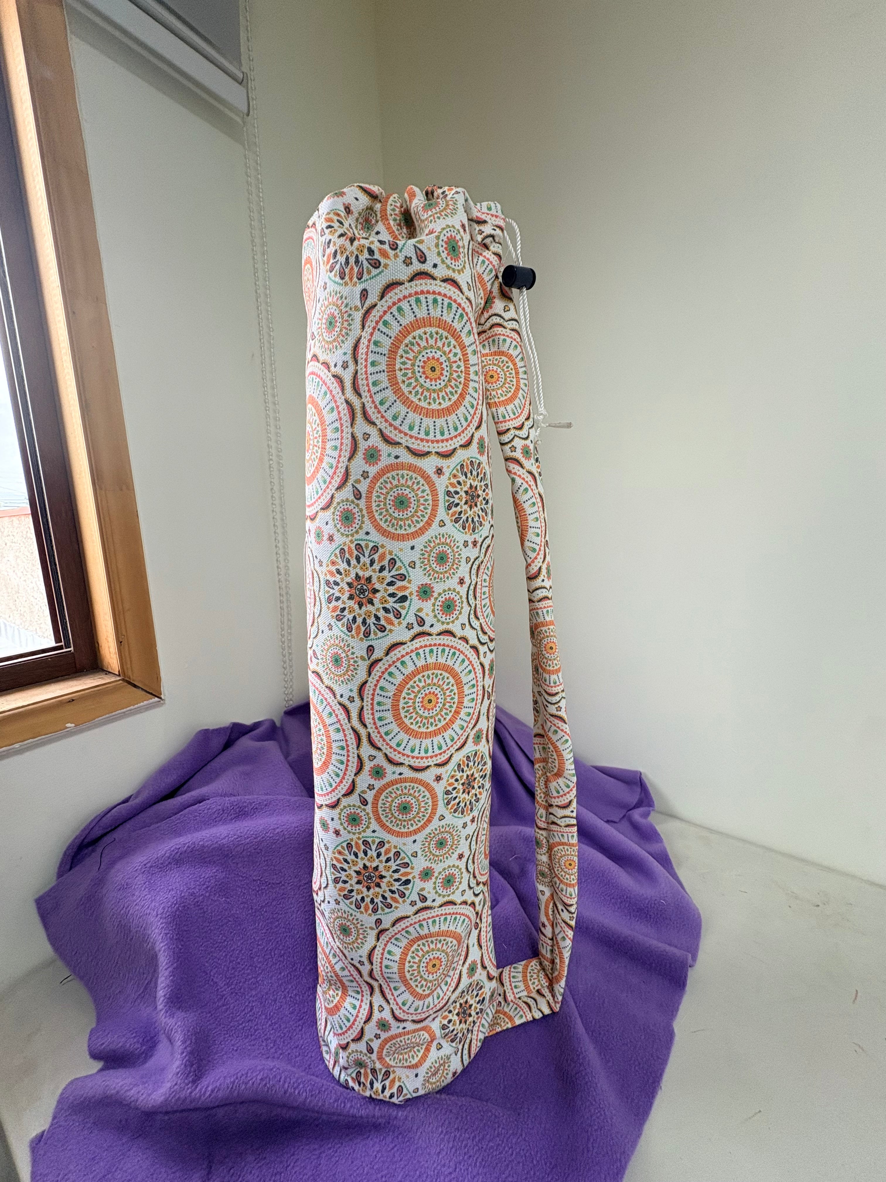 Bolso artesanal para yoga PortMat diseño mandalas - hecho a mano en Chile por Taller Küyen